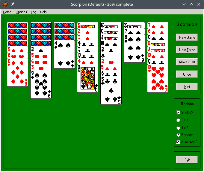 screenshot of a card game